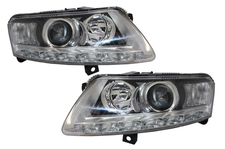LAMPY PRZEDNIE XENON LED AUDI A6 C6 4F 04-08 CHROM BEZ AFS