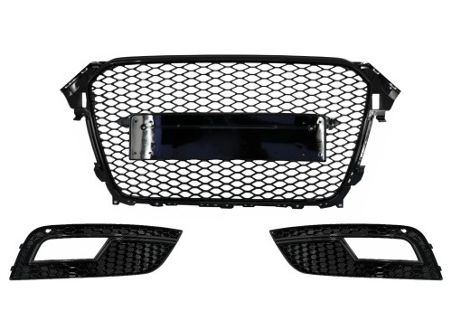 GRILL ATRAPA CHŁODNICY Z OSŁONAMI LAMP AUDI A4 B8 12-15 RS LOOK