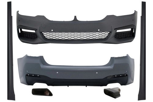 BODY KIT ZDERZAK PRZEDNI TYLNY BMW 5 SERII G30 17-19 Z KOŃCÓWKAMI WYDECHU