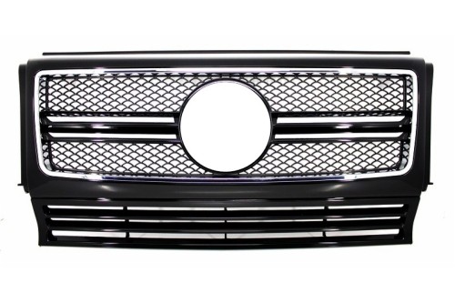 GRILL ATRAPA CHŁODNICY MERCEDES G W463 (1990-2012) G65 LOOK CZARNY POŁYSK