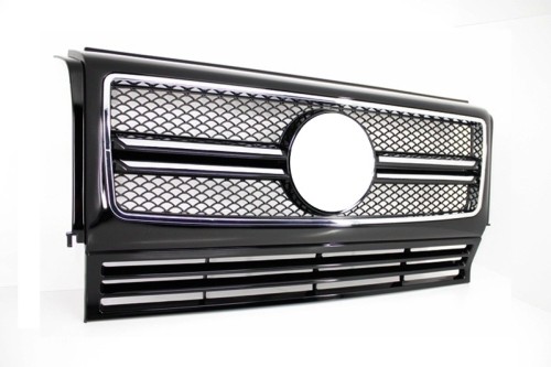 GRILL ATRAPA CHŁODNICY MERCEDES G W463 (1990-2012) G65 LOOK CZARNY POŁYSK