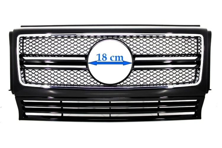 GRILL ATRAPA CHŁODNICY MERCEDES G W463 (1990-2012) G65 LOOK CZARNY POŁYSK
