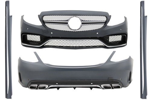 BODY KIT ZDERZAK PRZEDNI TYLNY PROGI MERCEDES C W205 SEDAN 14-18 C63 LOOK