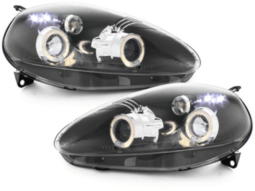 LAMPY PRZEDNIE REFLEKTORY H1 FIAT GRANDE PUNTO 05-08 ANGEL EYES