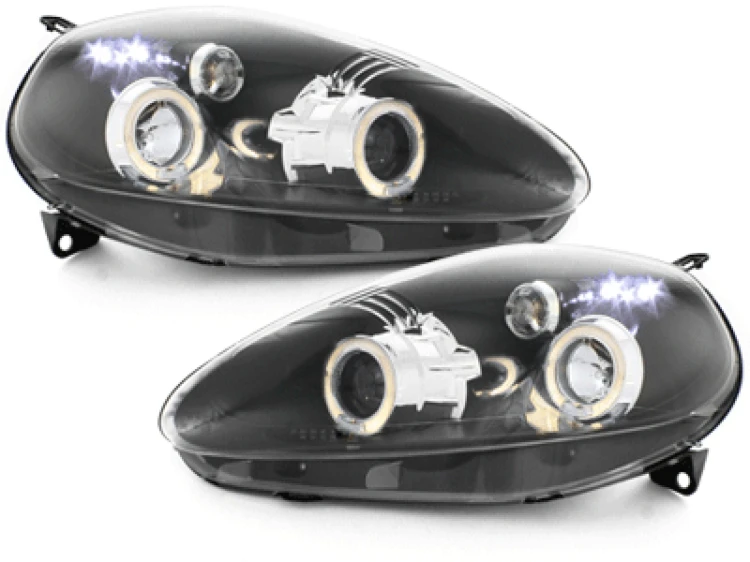 LAMPY PRZEDNIE REFLEKTORY H1 FIAT GRANDE PUNTO 05-08 ANGEL EYES