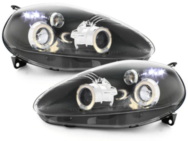 LAMPY PRZEDNIE REFLEKTORY H1 FIAT GRANDE PUNTO 05-08 ANGEL EYES