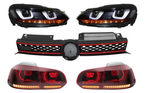 GRILL ATRAPA CHŁODNICY LAMPY REFLEKTORY FULL LED VW GOLF 6 08-12