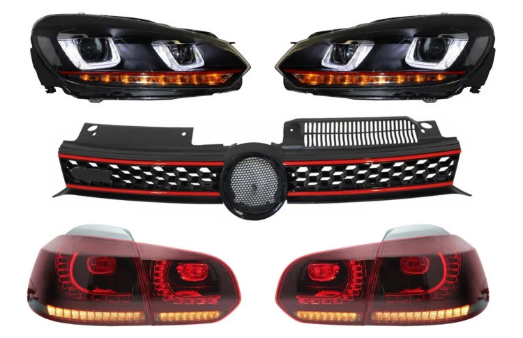 GRILL ATRAPA CHŁODNICY LAMPY REFLEKTORY FULL LED VW GOLF 6 08-12