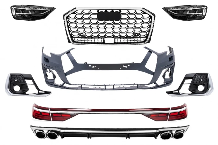 BODY KIT ZDERZAK LAMPY DYFUZOR AUDI A8 D5 18-21 KONWERSJA NA S8 22 LOOK