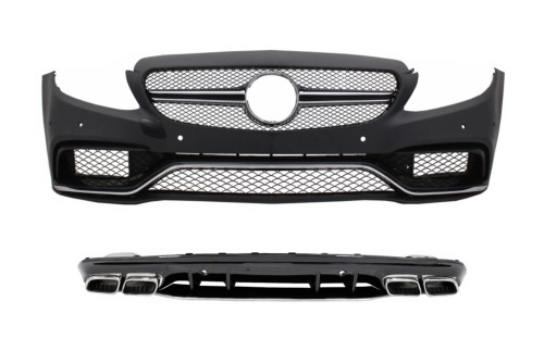 ZDERZAK PRZEDNI TYLNY DYFUZOR MERCEDES C KLASA W205/S205 14-20 C63 LOOK