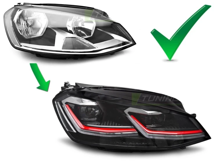 LAMPY PRZEDNIE FULL LED RED LINE DRL VW GOLF 7 12-17 (FACELIFT LOOK 17+)