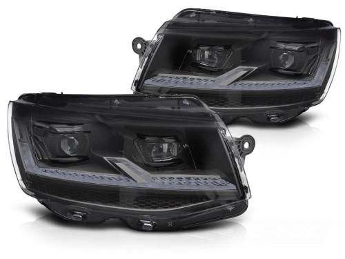 LAMPY PRZEDNIE REFLEKTORY FULL LED CZARNE VW T6 15-19