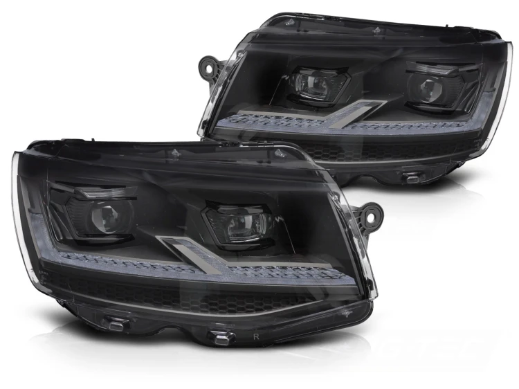 LAMPY PRZEDNIE REFLEKTORY FULL LED CZARNE VW T6 15-19