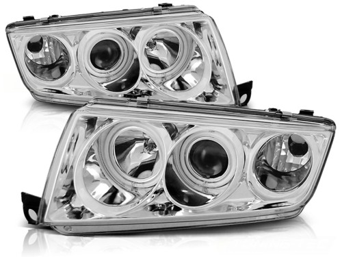 LAMPY PRZEDNIE REFLEKTORY ANGEL EYES CHROME SKODA FABIA I 12.99-08