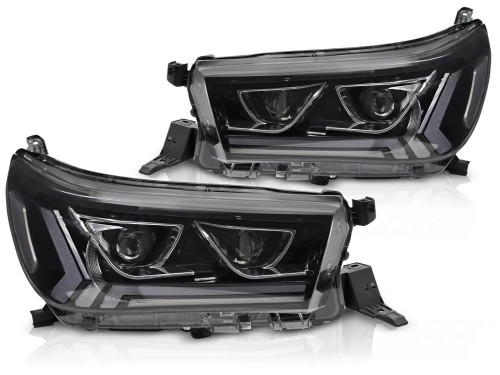 LAMPY PRZEDNIE REFLEKTORY LED BLACK TOYOTA HILUX 16-20