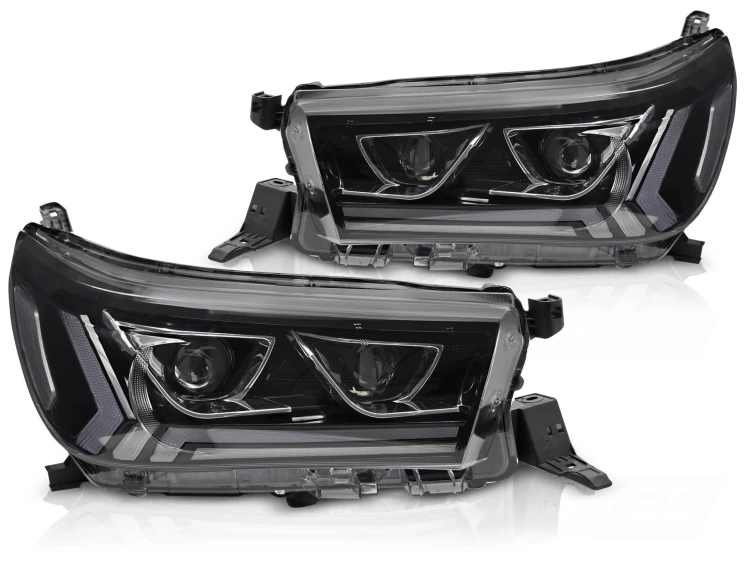 LAMPY PRZEDNIE REFLEKTORY LED BLACK TOYOTA HILUX 16-20