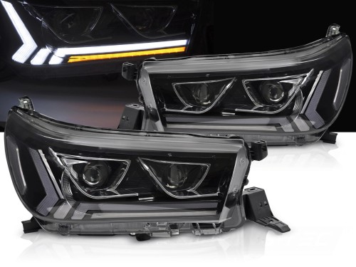LAMPY PRZEDNIE REFLEKTORY LED BLACK TOYOTA HILUX 16-20