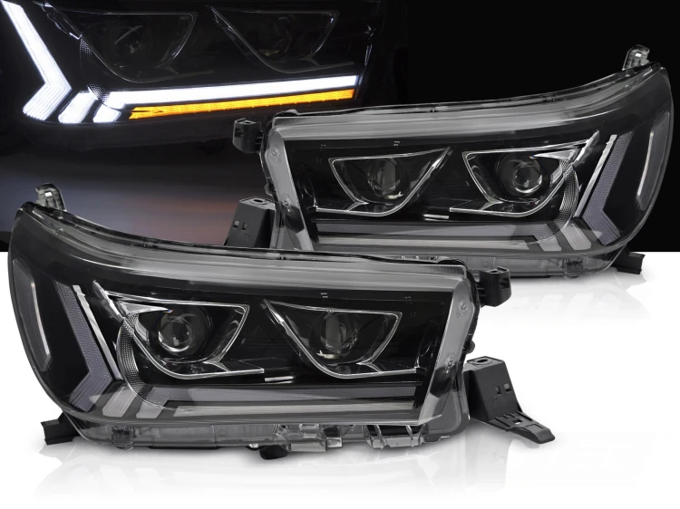 LAMPY PRZEDNIE REFLEKTORY LED BLACK TOYOTA HILUX 16-20