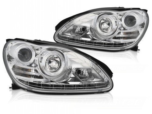 LAMPY PRZEDNIE REFLEKTORY XENON CHROME DO MERCEDES S-KLASA W220 SEDAN 02-05