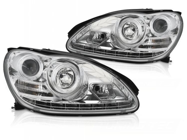 LAMPY PRZEDNIE REFLEKTORY XENON CHROME DO MERCEDES S-KLASA W220 SEDAN 02-05