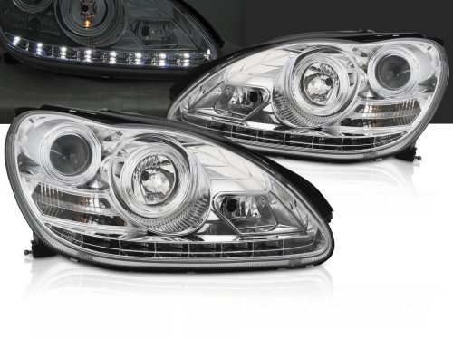 LAMPY PRZEDNIE REFLEKTORY XENON CHROME DO MERCEDES S-KLASA W220 SEDAN 02-05