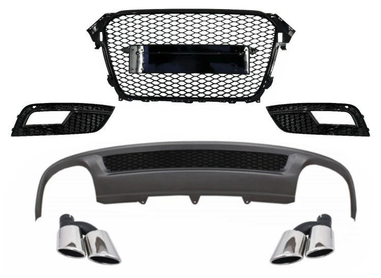 GRILL ATRAPA CHŁODNICY DYFUZOR Z KOŃCÓWKAMI AUDI A4 B8 12-15 S LINE LOOK